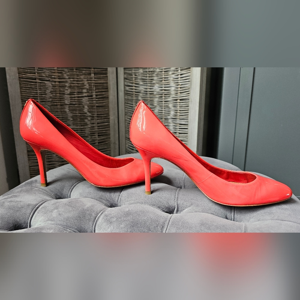 Coach Coral Patent Leather Pointed-Toe Pumps